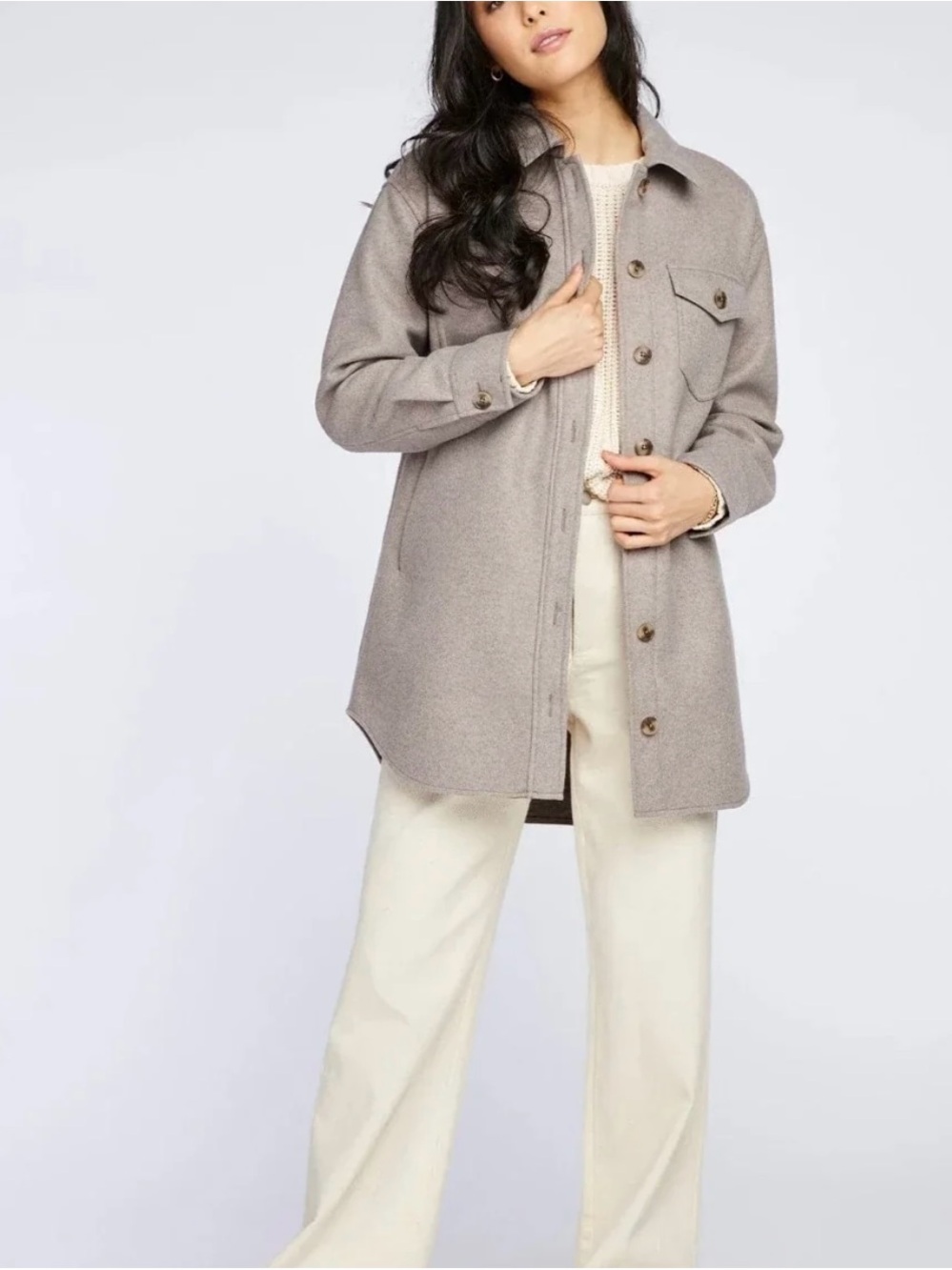 Gentle Fawn Harmony Shacket Shirt Jacket Heather Walnut Size XS